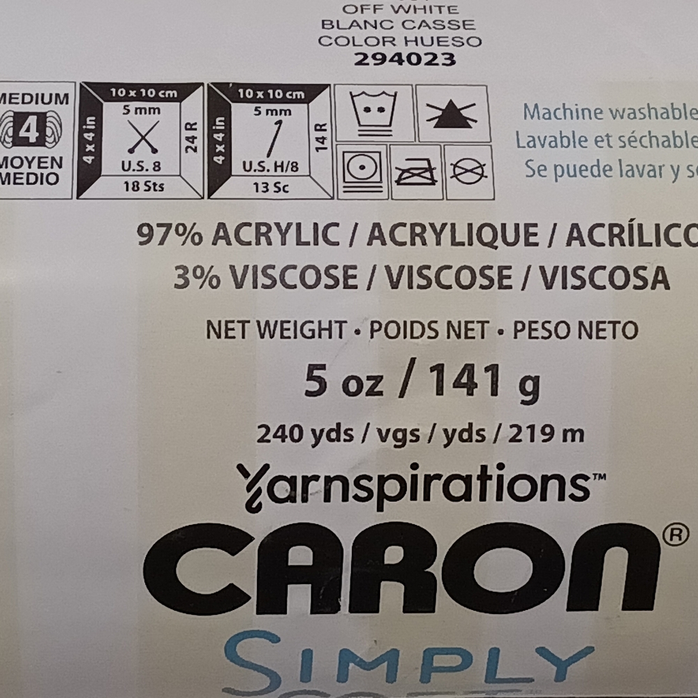 Caron Simply Soft Tweed Yarn in Off White Bundle - Picture 4 of 7